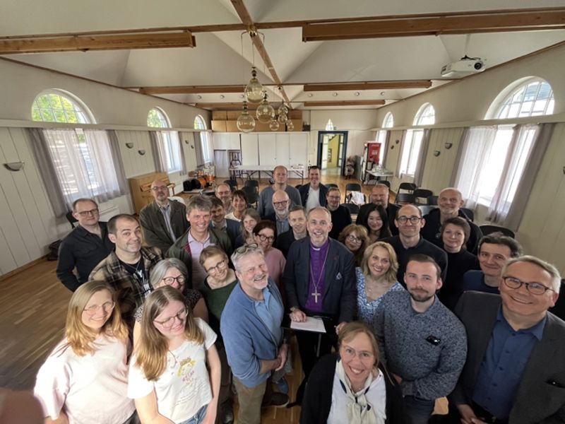 Kirkemusikere i Hamar bispedømme på fagdag i 2026. Foto: Hamar bispedømmeråd