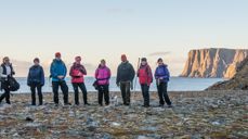 Fra starten av vandringen på Nordkapp. Foto: Erik Lingjærde