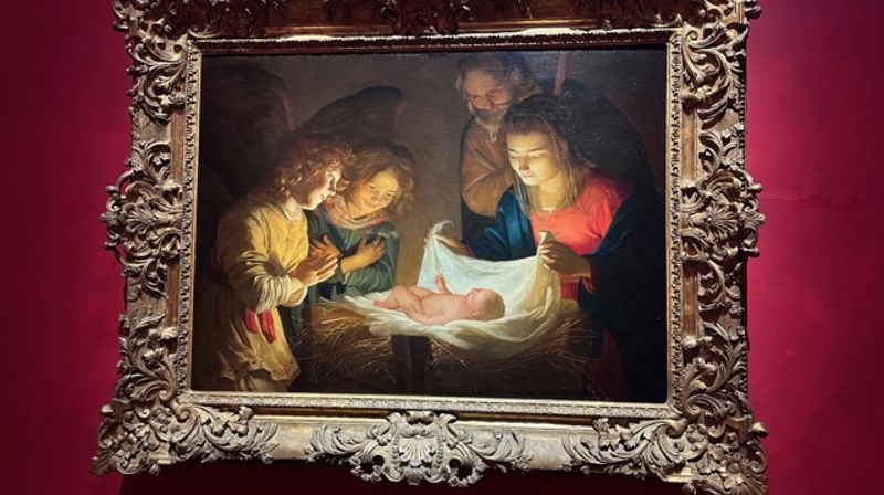 "Adoration of the Child" av Gerrit van Honthorst. Avfotografert fra Uffizigalleriet i Firenze. Foto: Hamar bispedømmeråd
