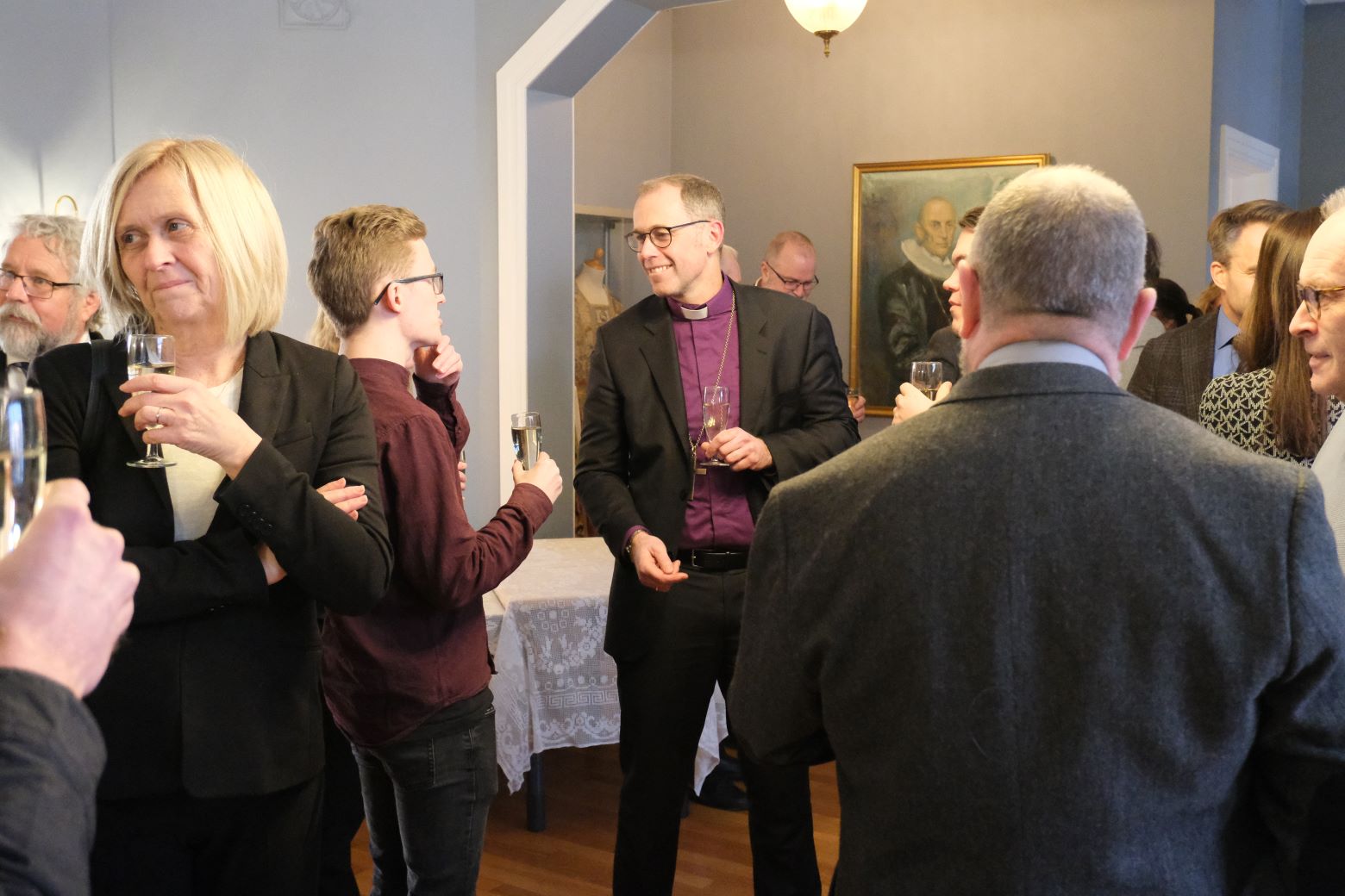 Biskopen samlet samarbeidspartnere til nyttårsmottakelse i bispegården. Foto: Hamar bispedømmeråd