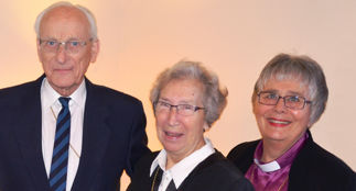 Tre biskoper fra Hamar bispedømme, Georg Hille, Rosemarie Köhn og Solveig Fiske. Foto Britt Agnete Enemo 