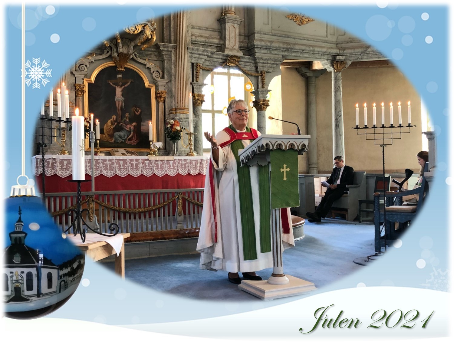 Biskopen holder gudstjeneste i Sør-Fron kirke. Foto: Jorun Vang. Montasje: Ida Kolsrud
