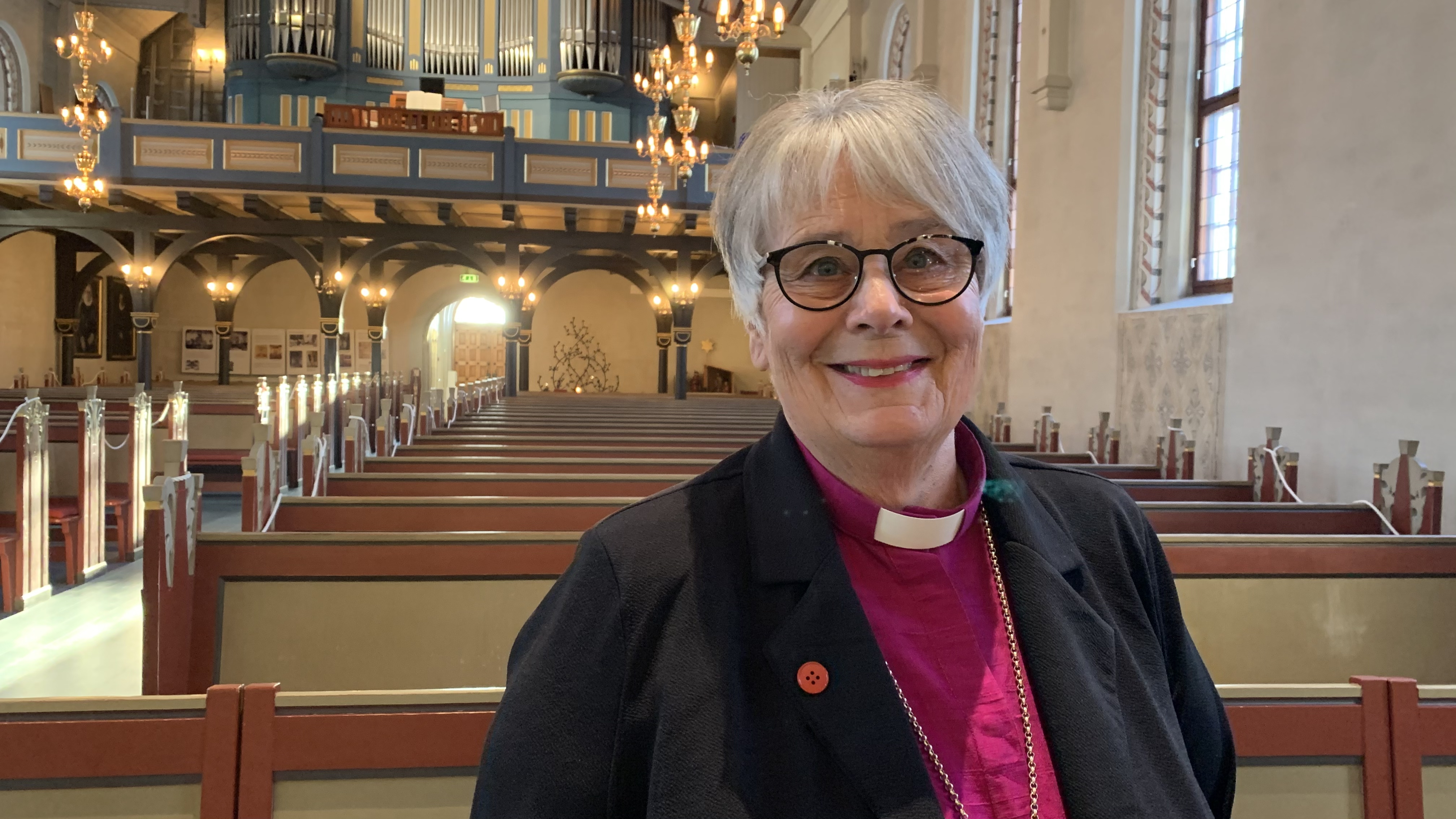 - Vi har virkelig fått prøvd oss, sier biskop Solveig Fiske når hun ser tilbake på året som har gått. Foto: Halvard Bjørkås.