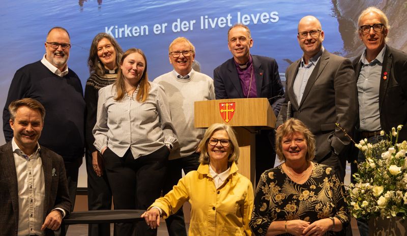 Hamar bispedømmeråd fotografert i forbindelse med Kirkemøtet 2026.  Foto: Heidi Olsen / Den norske kirke