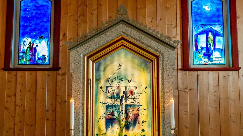 Alter i Sørskogbygda kirke. Foto: Elisabeth Gjerdingen
