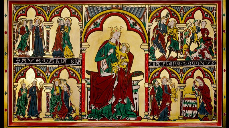 Rekonstuert altertavle frå St. Petri (gamle Tingelstad kirke). Foto: Mårten Teigen, kulturhistorisk museum