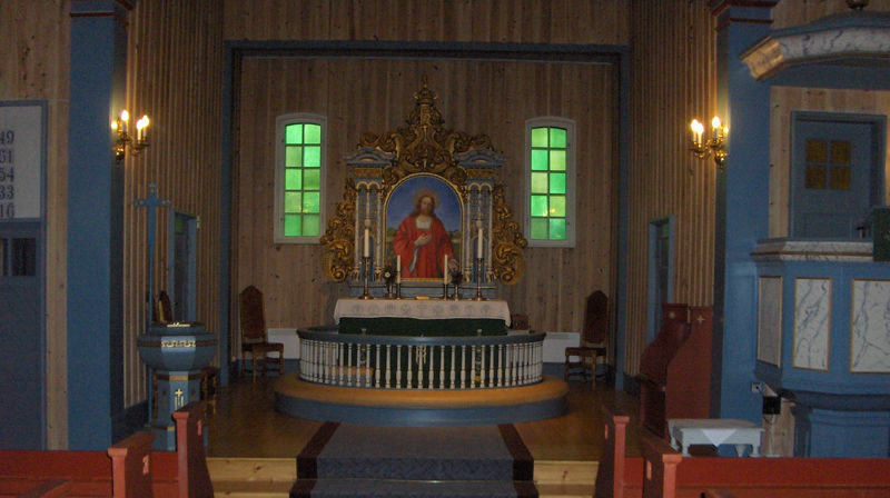 Interiør fra Vingrom kirke. Foto: kirken.no/hamar