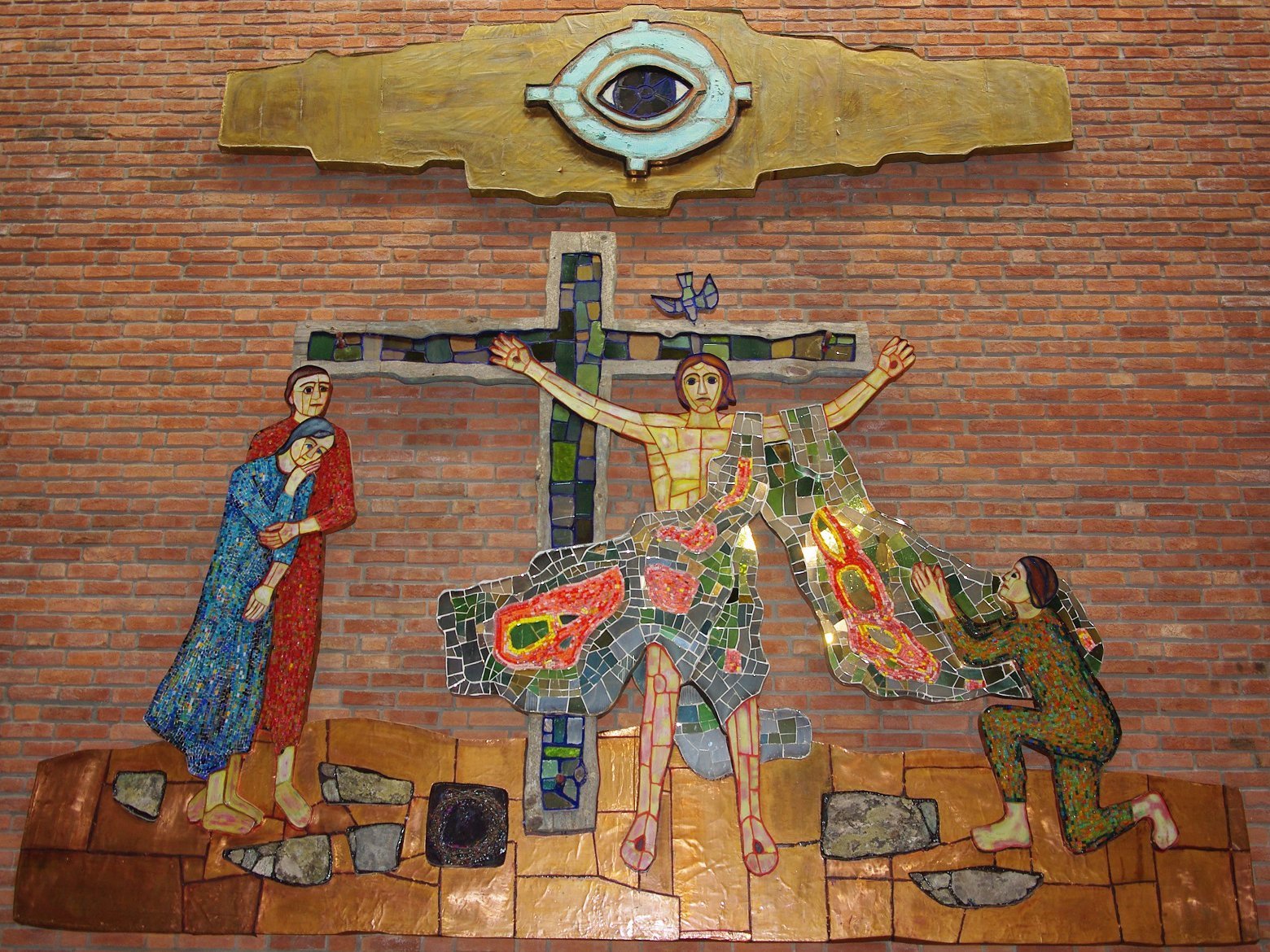 Korsfestelsen. Fra altertavlen i Hunn kirke