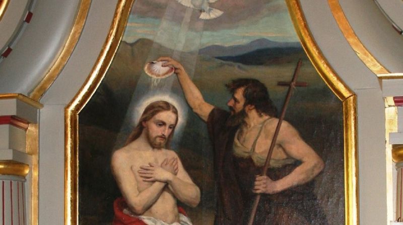 Utdrag fra altertavlen i Moen kirke.