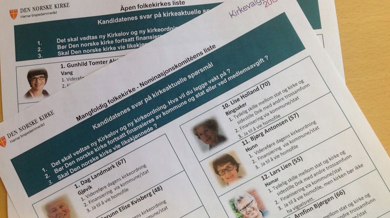 Det foreligger to lister til høstens kirkevalg: Åpen folkekirkes liste og listen for Mangfoldig folkekirke - nominasjonskomiteens liste