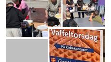 I Odalen har kirka suksess med vaffeltorsdag. - Et vinn vinn-tilbud, sier kirkevergen. Foto: Kirken i Odalen