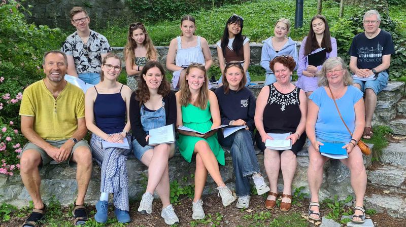 Budapestkoret og ledere samlet i Lillafûred, en idyllisk landsby utenfor storbyen Miskolc. Foto: Privat