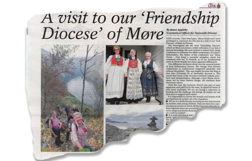 Utsendingene fra Newcastle bispedømme som besøkte Møre i september, skriver begeistret i sitt meldingsblad om oppholdet.