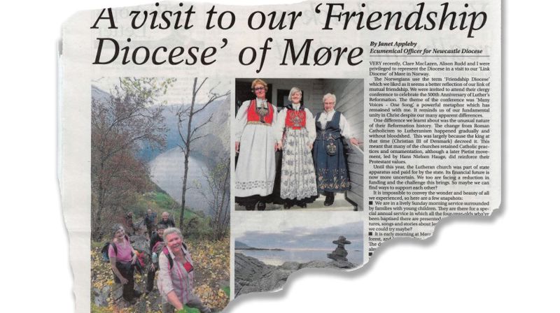 Utsendingene fra Newcastle bispedømme som besøkte Møre i september, skriver begeistret i sitt meldingsblad om oppholdet.