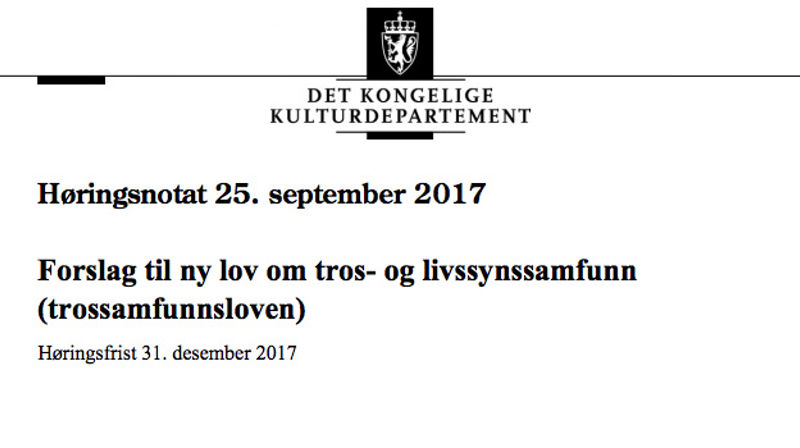 Høyringssvar til ny lov om trus- og livssynssamfunn er mellom sakene som Møre bispedømeråd skal avgjere under møtet 15. desember.