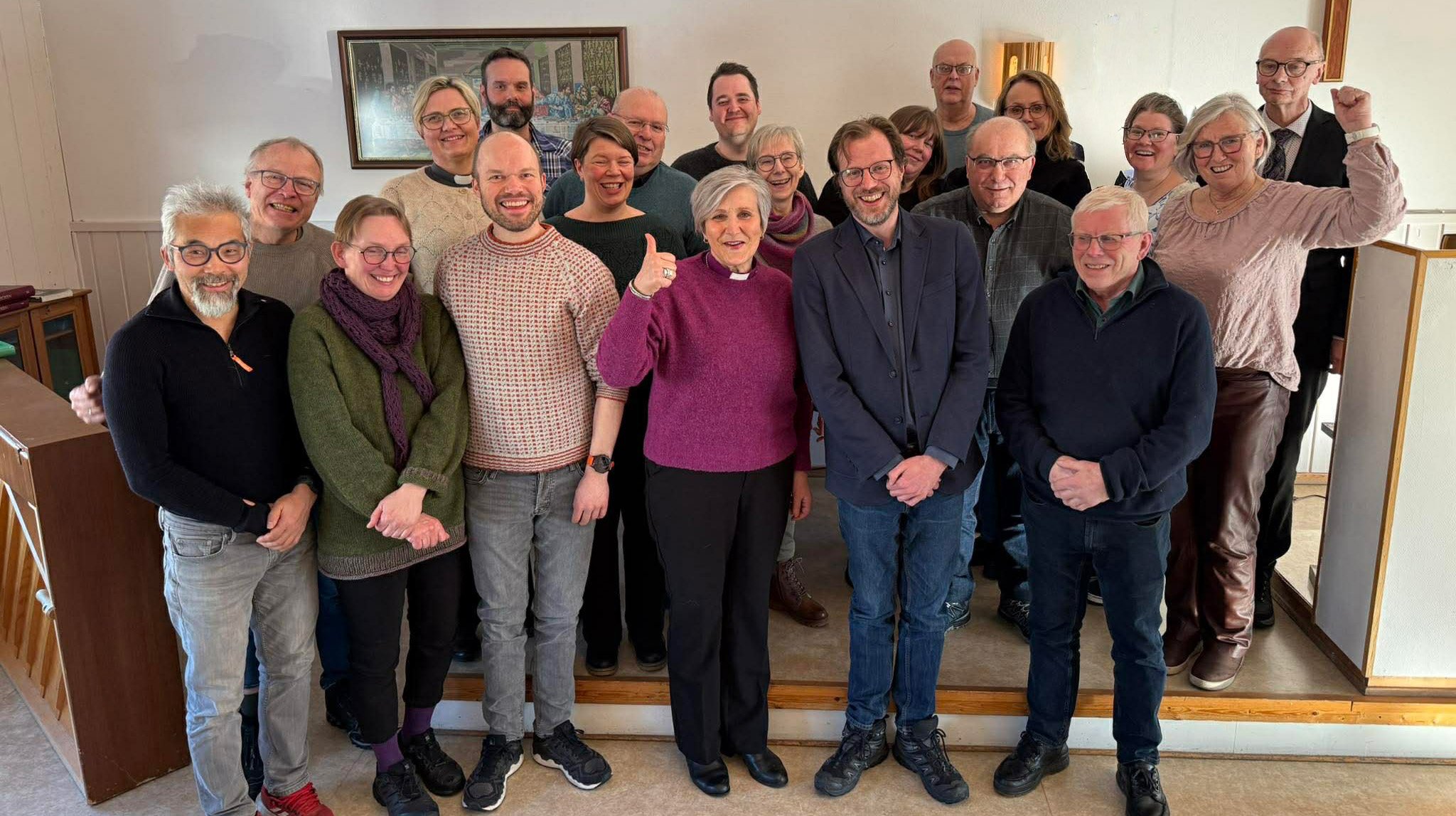 God stemning da biskop Herborg Finnset møtte alle kirkeansatte i Orkland (Foto: Aud Kristin Saltvik Aasen)