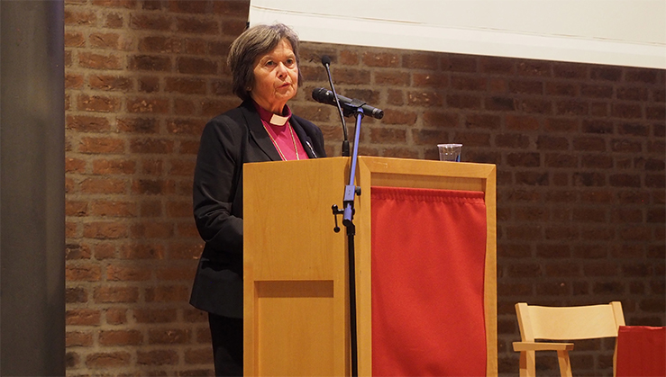 Preses Helga Haugland Byfuglien var en av foredragsholderne under HEL-konferansen 2017. (Foto: Olav Dahle Svanholm)