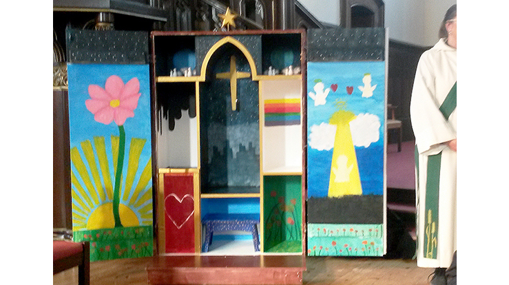 Slik ser det ut, barnealteret i Lademoen kirke. (Alle foto: Vigdis Aanderaa Aakre)