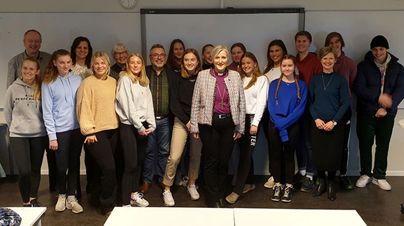 Møtte skoleelevene på Strinda