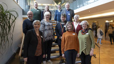 Nidaros bispedømmes delegater på Kirkemøtet 2020. Bak fra venstre: Alex Ramstad Døsvik, Agnes Sofie Engen Gjeset, Grete Bækken Mollan og Jon Henrik Gulbrandsen. Midterste rekke fra venstre: Erik Seem, Kjersti Ngozi Furuseth, Bjørn Thomas Åhren og Randi Sollie Denstad. Fremst fra venstre: Biskop Herborg Finnset, Martha Garborg Bergslid og bispedømmerådets leder Brit Skjelbred. (Foto: Magne Vik Bjørkøy)