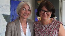 Stiftsdirektør i Nidaros Gunn Karlsaune og Generalsekretær i Mellomkirkelig råd Berit Hagen Agøy. Foto: K. Greenaway/WCC