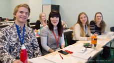 Delegater fra Nidaros bispedømme, på UKM 2015: Kevin Tårnes (Ungdomsrådet i Nidaros), Silje Håve Smørvik (Ungdomsrådet i Nidaros), Maidi Kappfjell Åhren (Samisk menighet) og Anna Malene Jönsson (Samisk menighet).