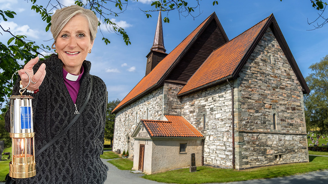 Biskop Herborg Finnset får en tydelig rolle i årets olsokfeiring på Stiklestad (montasje)