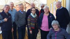 Fra høyre: Ole Johan Beck , Leif Johannes Netland, Roar Strømme, Rune Rasmussen, Ragnhild Høgseth, Sølvi Dahle, Anne Grethe Sivertsen, Torill Edøy og Tor Ivar Torgauten.