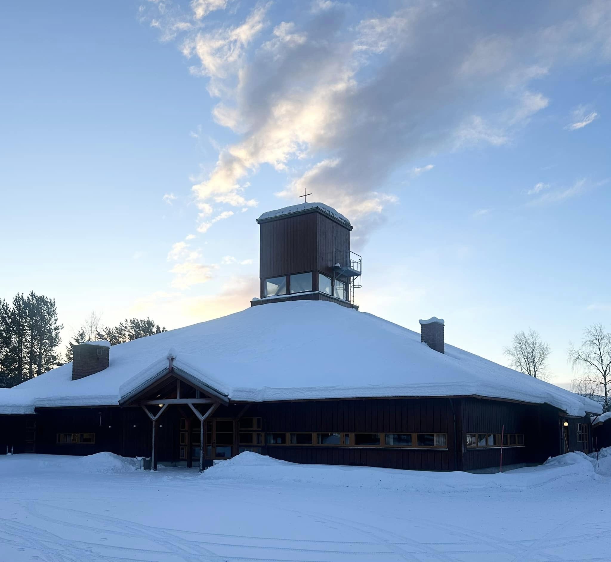 Karasjok kirke i januar. Foto: Sara Marie Triumf