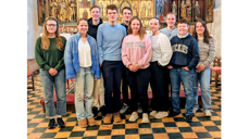 Nord-Hålogaland ungdomsråd. Bak fra venstre: Haakon Helling, Martin Rimstad, Viktor M. Tandberg, Sandra Hurthi. Foran fra venstre: Májjá A. Guttorm, Malin Sæterbakken, Fredrik Berger, Amalie N. Thomassen, Kristina Rimstad, Christoffer Fosshaug. Foto: Nord Hålogaland bispedømme.