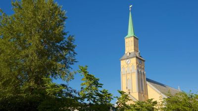 Kirketårnet Tromsø domkirke. Foto: Den norske kirke
