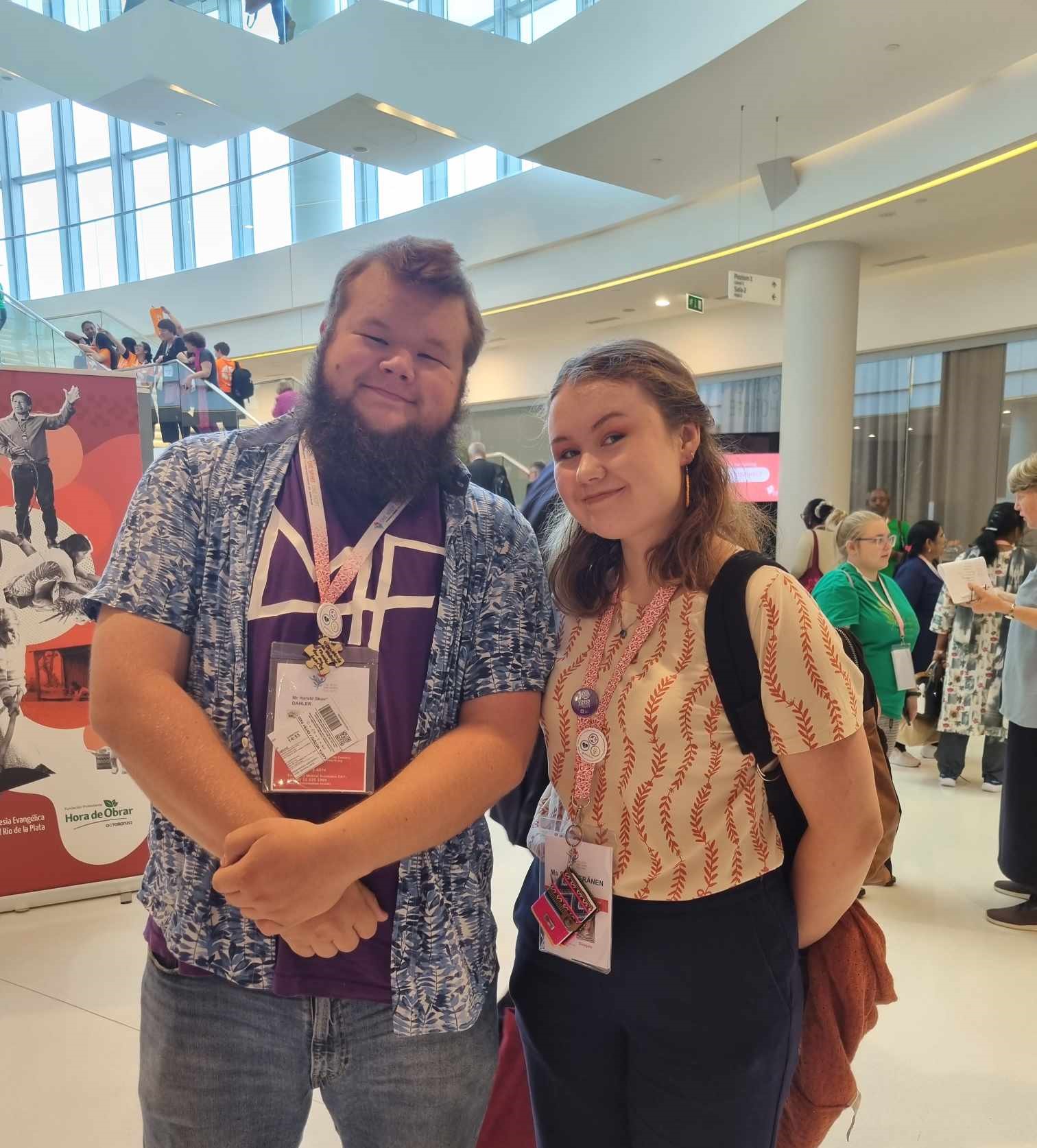 Harald Skoglund Dahler og Sara Keränen på LVF generalforsamlingen i Krakow. Foto: privat.