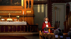 Biskop Kari Veiteberg holder preken i Sagene kirke. Foto: TB
