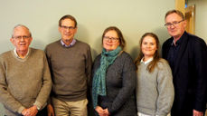 Valgrådet i Oslo bispedømme. Ole Herman Fisknes, Knut Lundby, Anne Mette Tangen, Anja Kile Holtermann og John Egil Rø.