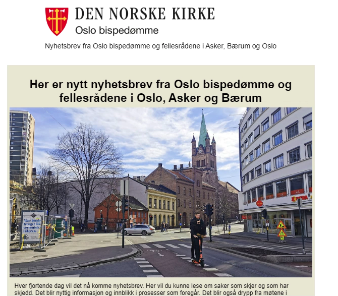 Nyhetsbrev fra Oslo bispedømme og fellesrådene i Asker, Bærum og Oslo