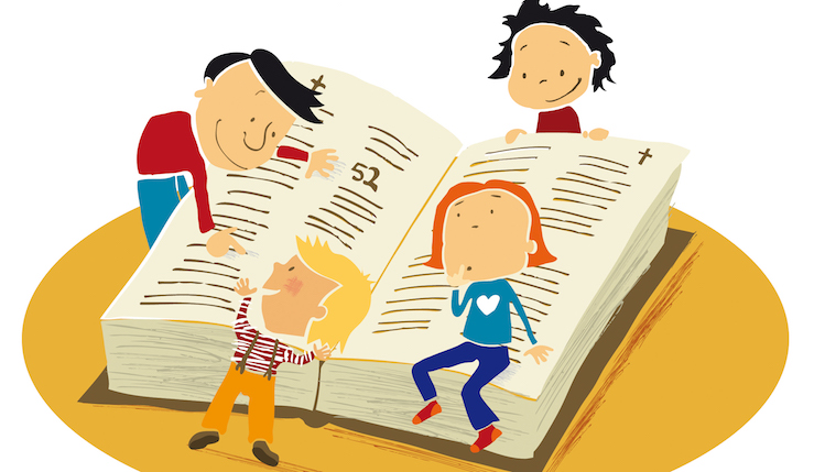 Bibelfortellinger står i sentrum på fagdagen for trosopplærere. Illustrasjon: Elisabeth Moseng