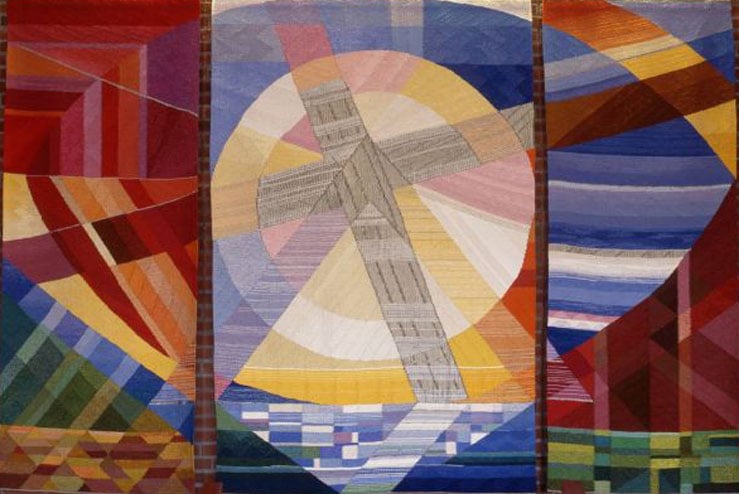 Alterteppe i Hamarøy kirke, vevd av Evaa Henna Aalto.