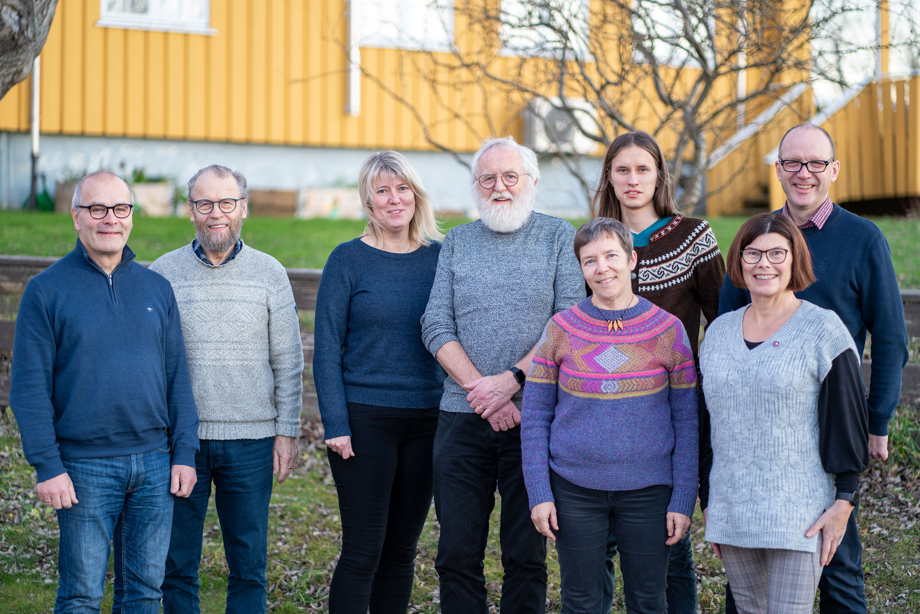 Valgrådet, Kirkevalget 2023. Fra venstre Omar Aardal, Hans Nordgård, Ine Kristin Risvik, Gunnar Tveit Sandvin, Lisbeth Torsvik Gieselmann, Are Tjihkkom, Monica Nilsen og Tore Larsen.