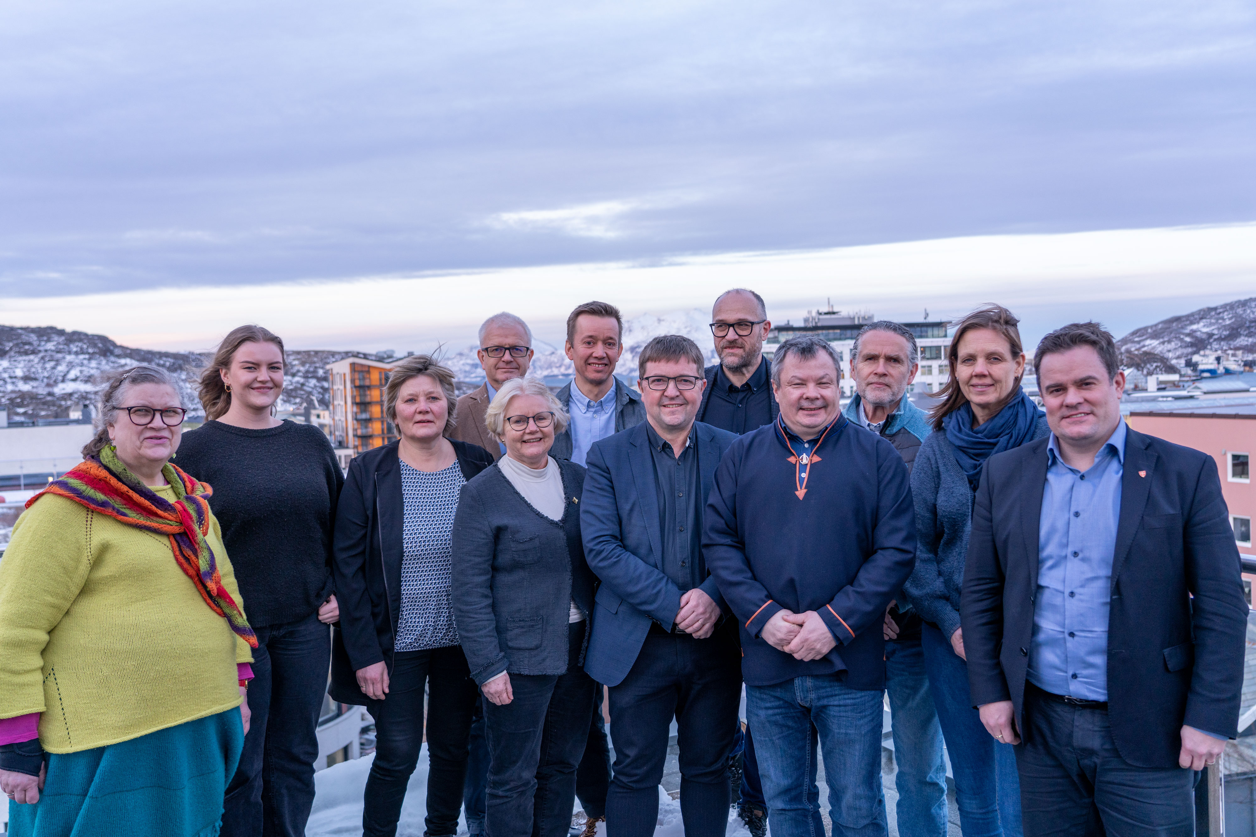 Sør-Hålogaland bispedømmeråd 2024–2027. Fra venstre: Eli Augestad Vikdal, Regine Vetleseter Strangstad, Irene Sandnes, Tore Christiansen, Helga Kjellevold, Magnus Sivertsen Sørvig, biskop Svein Valle, Lars Evan Lauritzen, Kurt Solstrøm, Trond Gustavson, Karianne Aslaug Egeberg Gullfjell og stiftsdirektør Ole Christian Erikstad. 