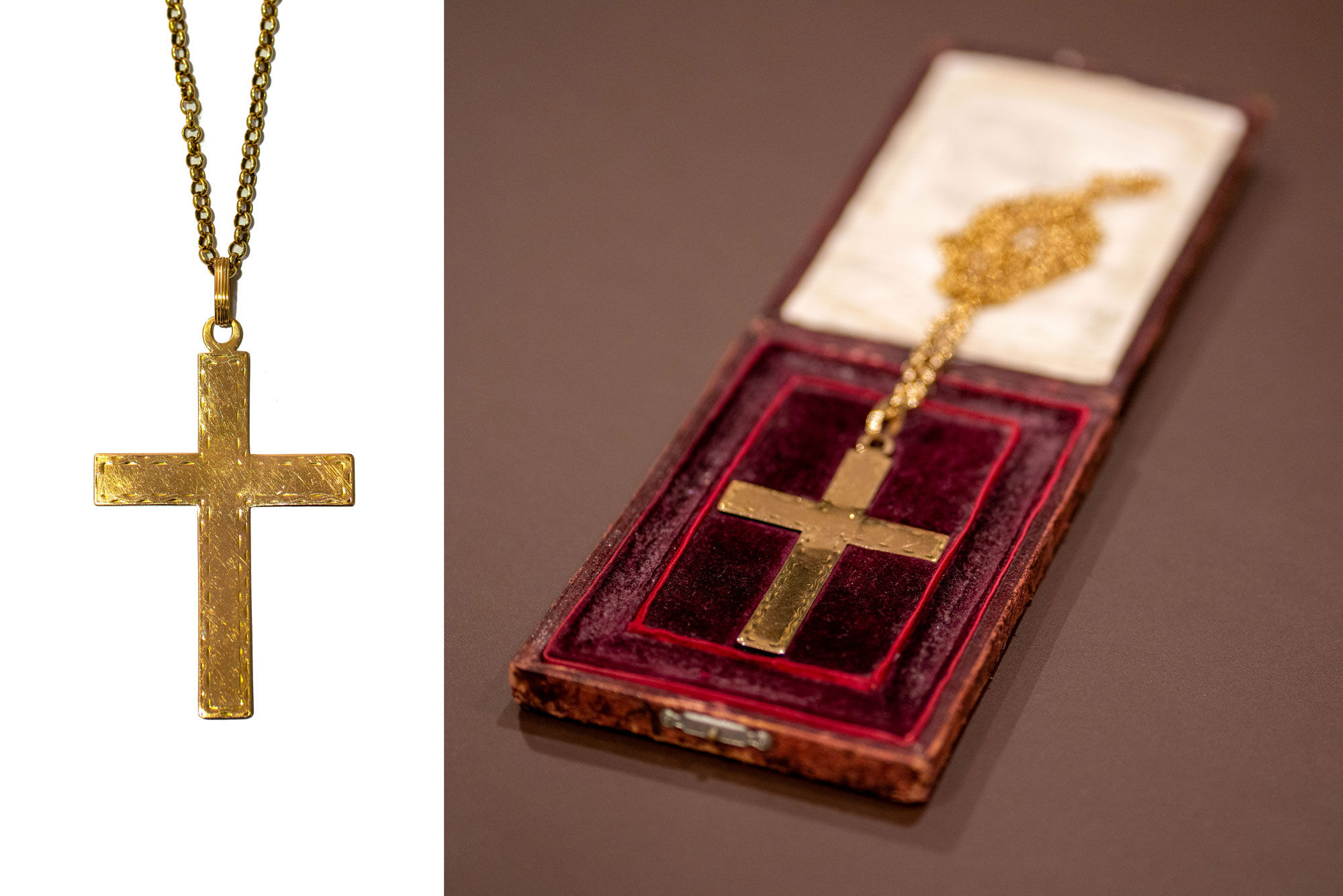 Ett av fem bispekors i gull, en gave fra Prins Carl Johan i 1815. Foto: Sør-Hålogaland bispedømme