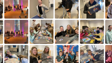 Illustrasjonen viser glimt av glade barn i aktivitet på Fin Fredag, et tilbud for barn mellom 10 og 13 år i  Ålgård menighet i Sandnes. Et eksempel på hva man kan søke midler til.