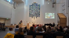 Fra gudstjenesten i Hunstad kirke 13. november. Foto Bernt Aanonsen