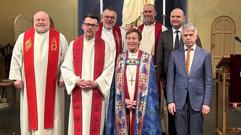 F.v.: Frank Skofteland, Alain Fassotte, Terje Høyland, Anne Lise Ådnøy, Tor Magne Nesvik, Thomas Dale og Joar Haga.