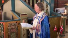 Skjermdump fra festgudstjenesten i Egersund kirke 17. mai.