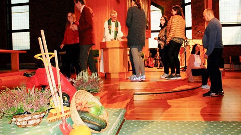 Fra høsttakkefest i Norheim kirke i 2018.