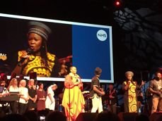Sør-Afrikansk gospelkvartett også på festkvelden i Expo lørdag, med 2.500 tilstede. Foto: May Lisbeth Hovlid Aurdal.