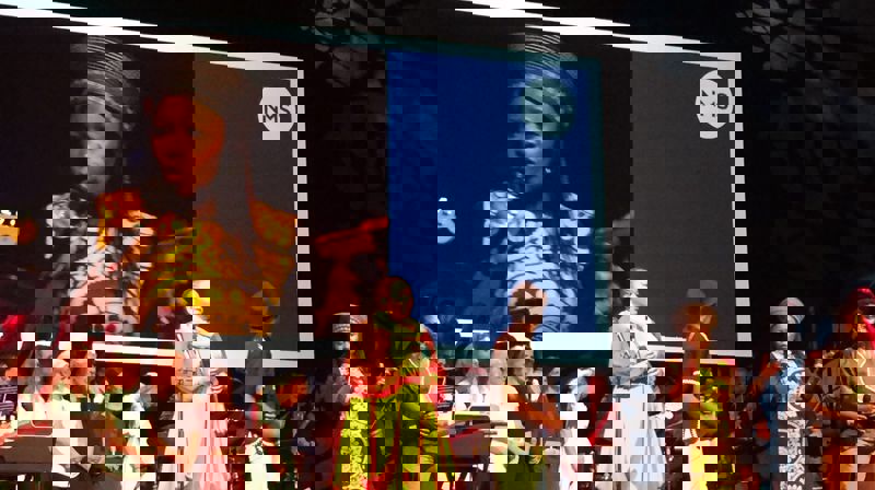 Sør-Afrikansk gospelkvartett også på festkvelden i Expo lørdag, med 2.500 tilstede. Foto: May Lisbeth Hovlid Aurdal.