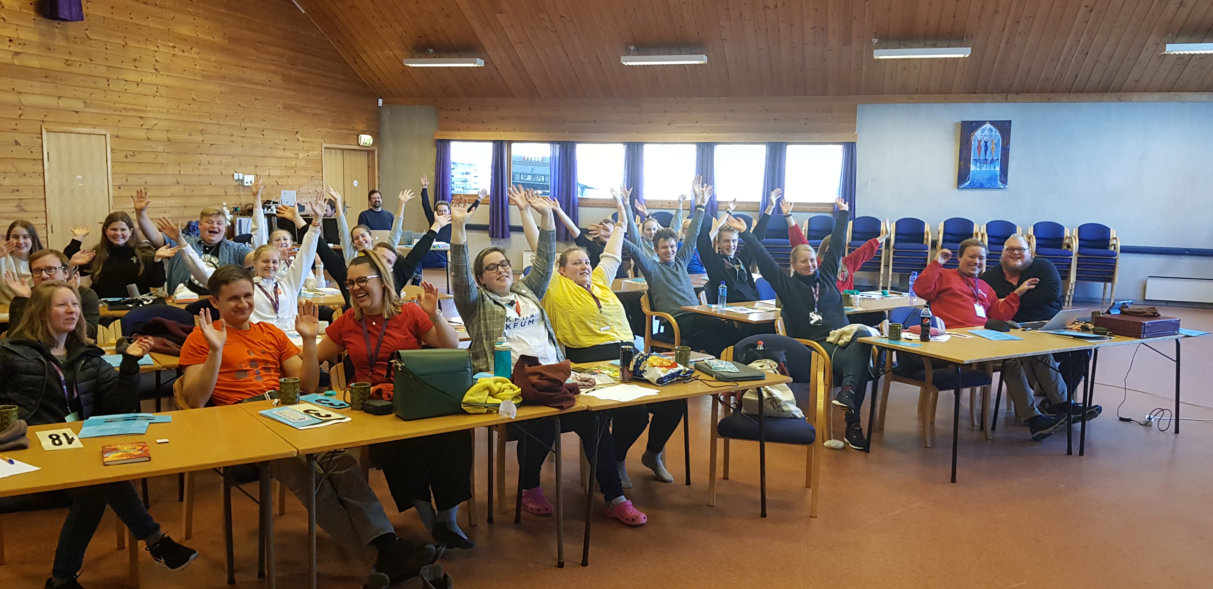 God stemning i salen under Ungdomstinget 2019 på Stemnestaden.