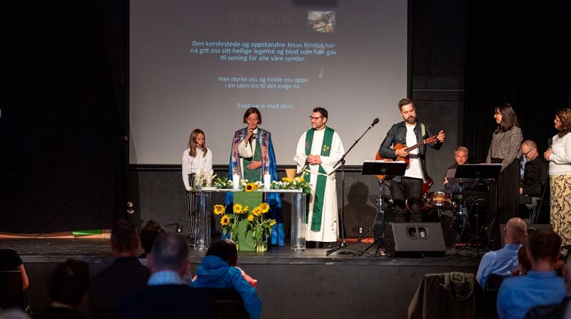 Fra gudstjenesten søndag. Foto: Hans Lie