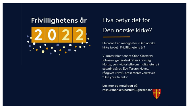 Webinar: «Frivillighetens år 2022 – hva betyr det for Den norske kirke?»